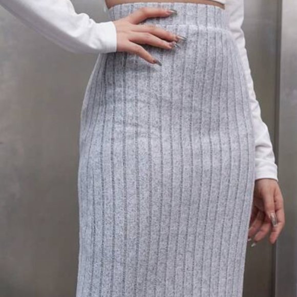NWOT SHEIN Casual And Elegant Long Slit Skirt - Picture 1 of 7